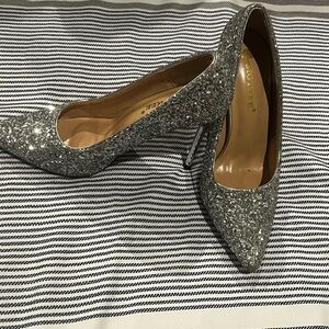 Big Tree Silver Glitter Heels: Size 36